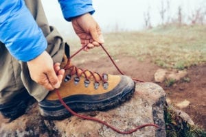 A good pair of waterproof hiking boots are essential for any day hike in Yosemite.
